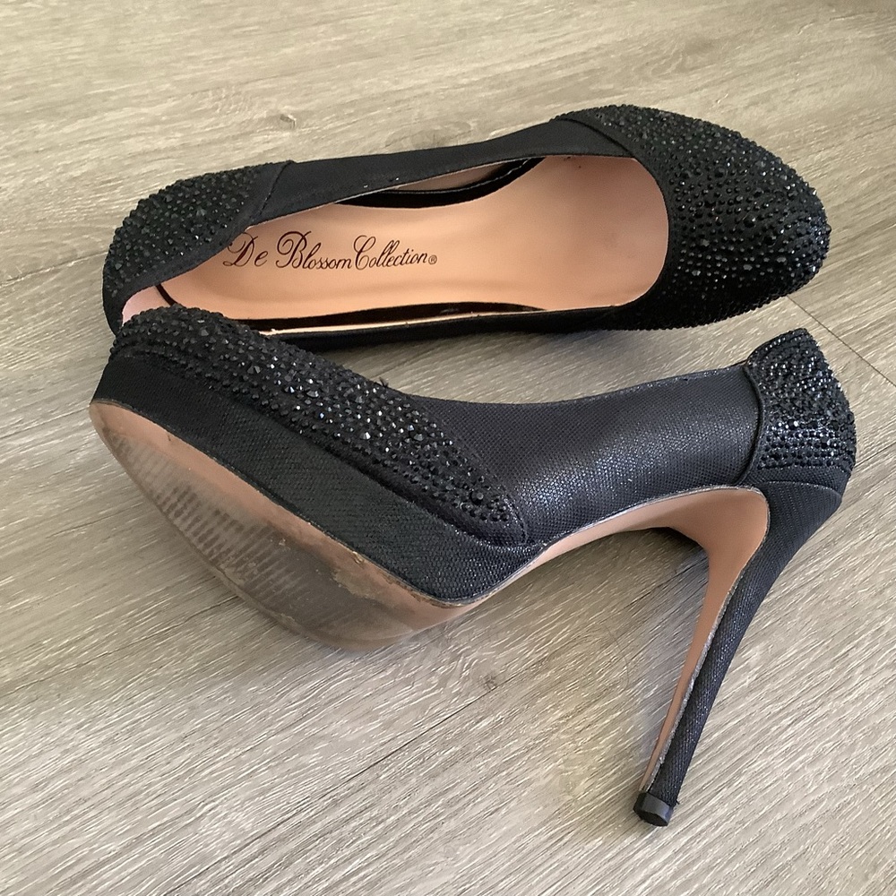 Black Rhinestone Heels - Picture 7 of 9